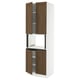 SEKTION High cabinet for micro w 4 doors, white Enköping/brown walnut effect, 30x24x90 "