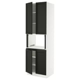 SEKTION High cabinet for micro w 4 doors, white/Lerhyttan black stained, 30x24x90 "