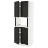 SEKTION High cabinet for micro w 4 doors, white/Lerhyttan black stained, 30x24x80 "