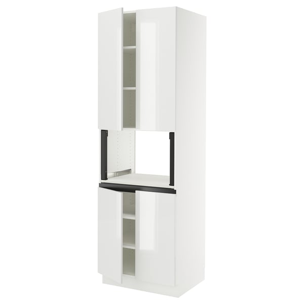 SEKTION High cabinet for micro w 4 doors, white/Ringhult white, 30x24x90 "