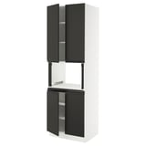 SEKTION High cabinet for micro w 4 doors, white/Upplöv matt anthracite, 30x24x90 "