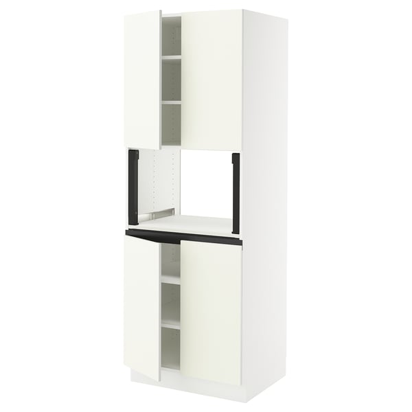 SEKTION High cabinet for micro w 4 doors, white/Vallstena white, 30x24x80 "