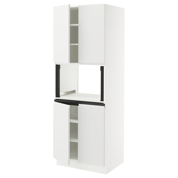 SEKTION High cabinet for micro w 4 doors, white/Voxtorp matt white, 30x24x80 "