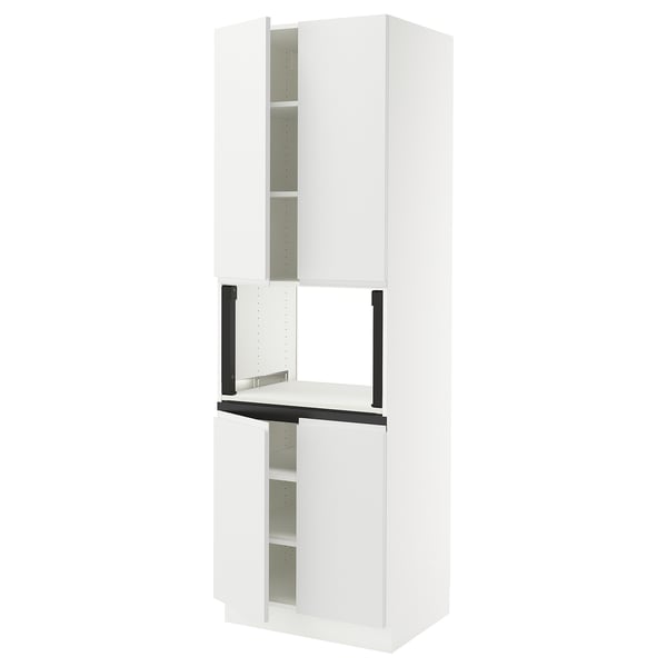 SEKTION High cabinet for micro w 4 doors, white/Voxtorp matt white, 30x24x90 "