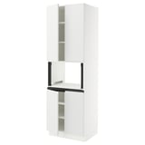 SEKTION High cabinet for micro w 4 doors, white/Voxtorp matt white, 30x24x90 "