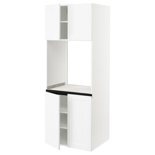 SEKTION High cabinet for oven w 4 doors, white/Axstad matt white, 30x24x80 "
