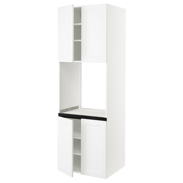 SEKTION High cabinet for oven w 4 doors, white/Axstad matt white, 30x24x90 "