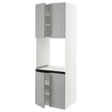 SEKTION High cabinet for oven w 4 doors, white/Bodbyn gray, 30x24x90 "