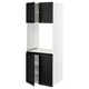 SEKTION High cabinet for oven w 4 doors, white/Lerhyttan black stained, 30x24x80 "