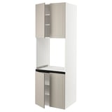 SEKTION High cabinet for oven w 4 doors, white/Stensund beige, 30x24x90 "