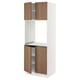 SEKTION High cabinet for oven w 4 doors, white/Tistorp brown walnut effect, 30x24x80 "
