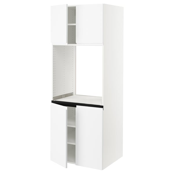 SEKTION High cabinet for oven w 4 doors, white/Voxtorp matt white, 30x24x80 "
