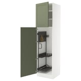 SEKTION High cabinet/pull-out int fittings, white/Axstad gray-green, 24x24x90 "