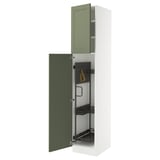 SEKTION High cabinet/pull-out int fittings, white/Axstad gray-green, 18x24x90 "