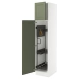 SEKTION High cabinet/pull-out int fittings, white/Axstad gray-green, 18x24x80 "