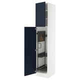 SEKTION High cabinet/pull-out int fittings, white Axstad/matte blue, 18x24x90 "