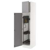 SEKTION High cabinet/pull-out int fittings, white/Bodbyn gray, 18x24x80 "
