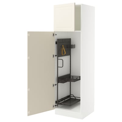 SEKTION High cabinet/pull-out int fittings, white/Bodbyn off-white, 24x24x80 "
