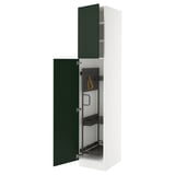 SEKTION High cabinet/pull-out int fittings, white/Havstorp deep green, 18x24x90 "