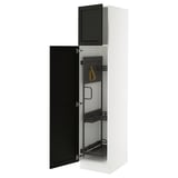 SEKTION High cabinet/pull-out int fittings, white/Lerhyttan black stained, 18x24x80 "