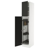 SEKTION High cabinet/pull-out int fittings, white/Nickebo matt anthracite, 18x24x90 "