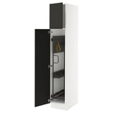SEKTION High cabinet/pull-out int fittings, white/Nickebo matt anthracite, 15x24x80 "