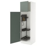 SEKTION High cabinet/pull-out int fittings, white/Nickebo matt grey-green, 24x24x80 "