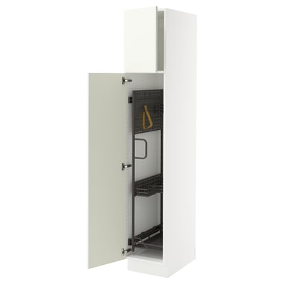 SEKTION white kitchen cabinet with adjustable shelves and single door.