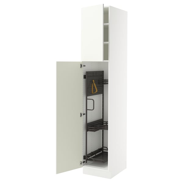 SEKTION High cabinet/pull-out int fittings, white/Vallstena white, 18x24x90 "