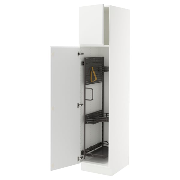 SEKTION High cabinet/pull-out int fittings, white/Voxtorp matt white, 18x24x80 "