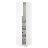 SEKTION High cabinet w door/wire baskets, white/Axstad matt white, 24x24x90 "