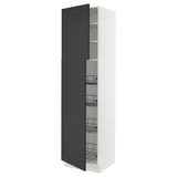 SEKTION High cabinet w door/wire baskets, white Axstad/matte blue, 24x24x90 "