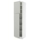 SEKTION High cabinet w door/wire baskets, white/Havstorp light gray, 24x24x90 "