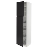 SEKTION High cabinet w door/wire baskets, white/Upplöv matt anthracite, 24x24x90 "