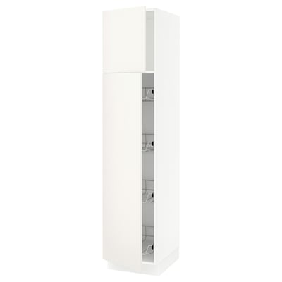SEKTION High cabinet w door/wire baskets, white/Veddinge white, 18x24x80 "