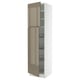 SEKTION High cabinet w door/wire baskets, white/Voxtorp high-gloss dark grey-brown, 24x24x90 "