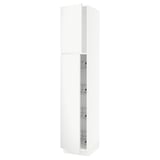 SEKTION High cabinet w door/wire baskets, white/Voxtorp matt white, 18x24x90 "