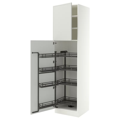 SEKTION High cabinet with pull-out pantry, white/Aspudden light gray, 24x24x90 "