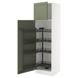 SEKTION High cabinet with pull-out pantry, white/Axstad gray-green, 24x24x80 "