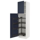 SEKTION High cabinet with pull-out pantry, white Axstad/matte blue, 24x24x90 "