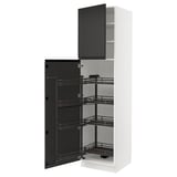 SEKTION High cabinet with pull-out pantry, white/Upplöv matt anthracite, 24x24x90 "