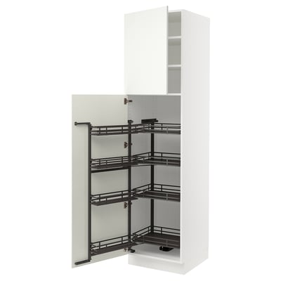 SEKTION High cabinet with pull-out pantry, white/Vallstena white, 24x24x90 "