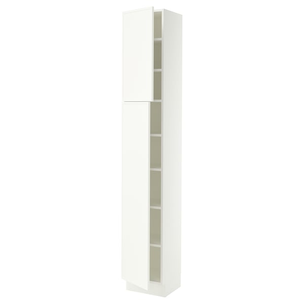 SEKTION High cabinet with shelves/2 doors, white/Aspudden matt white, 15x15x90 "
