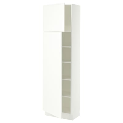 SEKTION High cabinet with shelves/2 doors, white/Aspudden matt white, 24x15x80 "