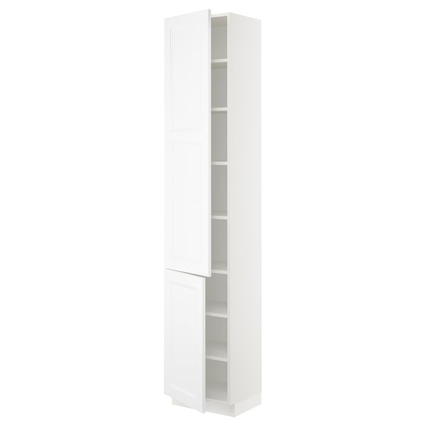 SEKTION High cabinet with shelves/2 doors, white/Axstad matt white, 18x15x90 "