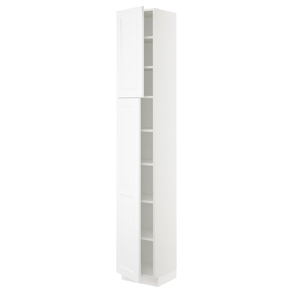 SEKTION High cabinet with shelves/2 doors, white/Axstad matt white, 15x15x90 "