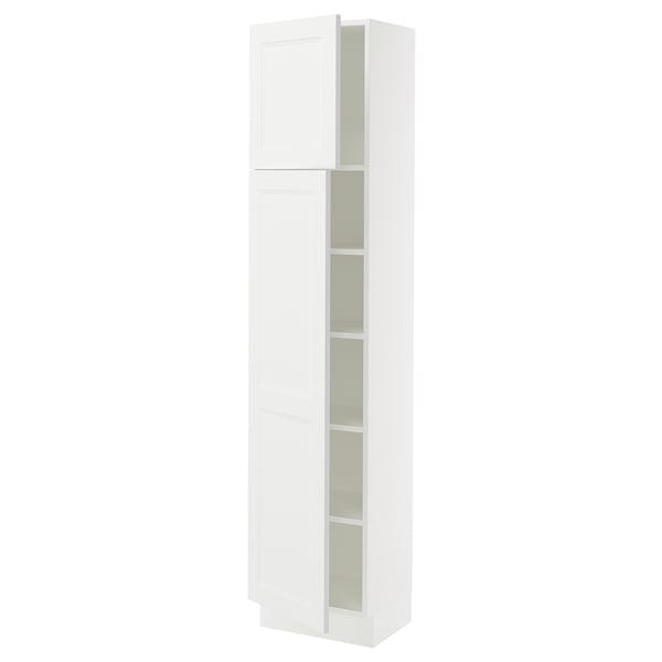 SEKTION High cabinet with shelves/2 doors, white/Axstad matt white, 18x15x80 "