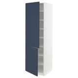 SEKTION High cabinet with shelves/2 doors, white Axstad/matte blue, 24x24x80 "