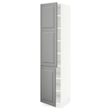 SEKTION High cabinet with shelves/2 doors, white/Bodbyn gray, 18x24x80 "