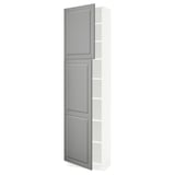 SEKTION High cabinet with shelves/2 doors, white/Bodbyn gray, 24x15x90 "